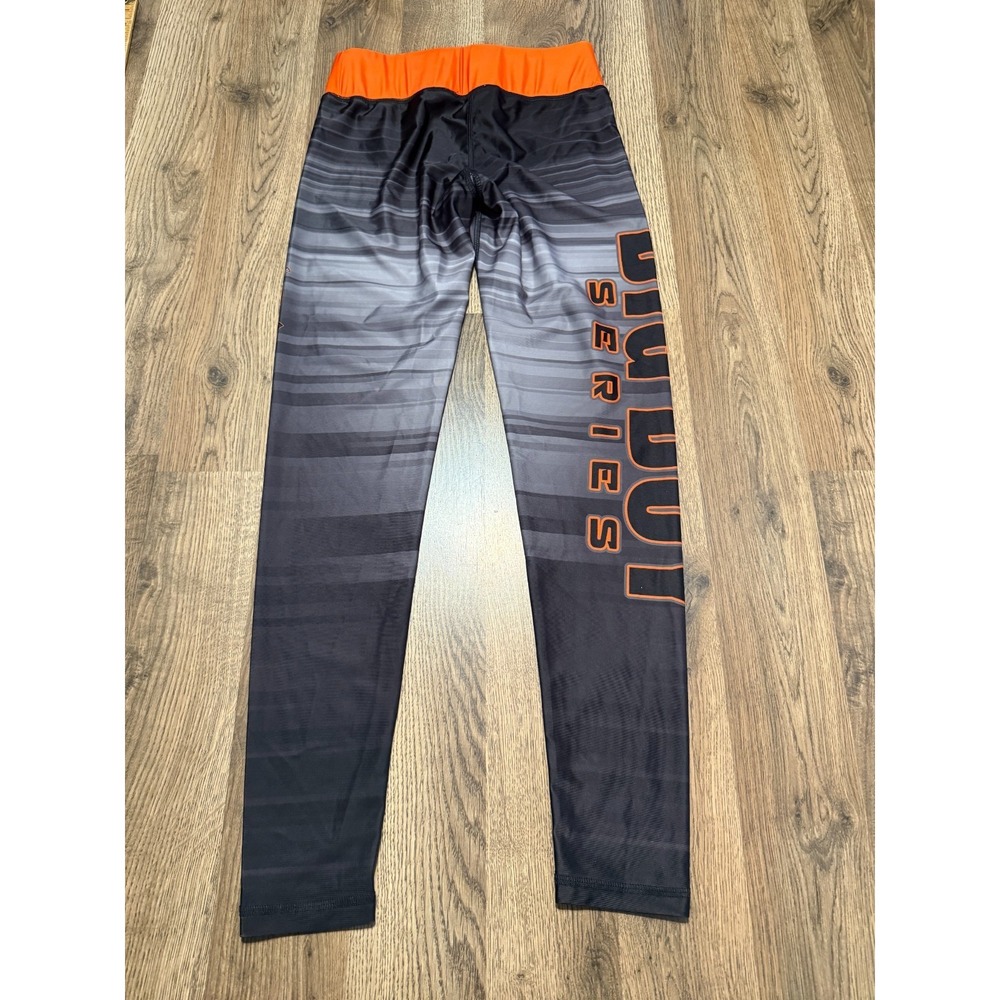 Mojo Sports Gear Pants Women's Size Medium Gray Black Orange Leggings Pull On - Picture 2 of 11
